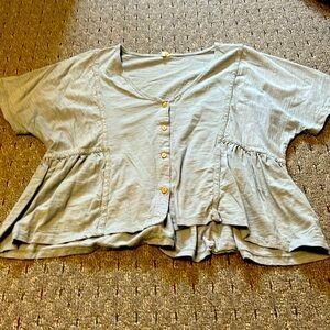 Denim blue color soft top